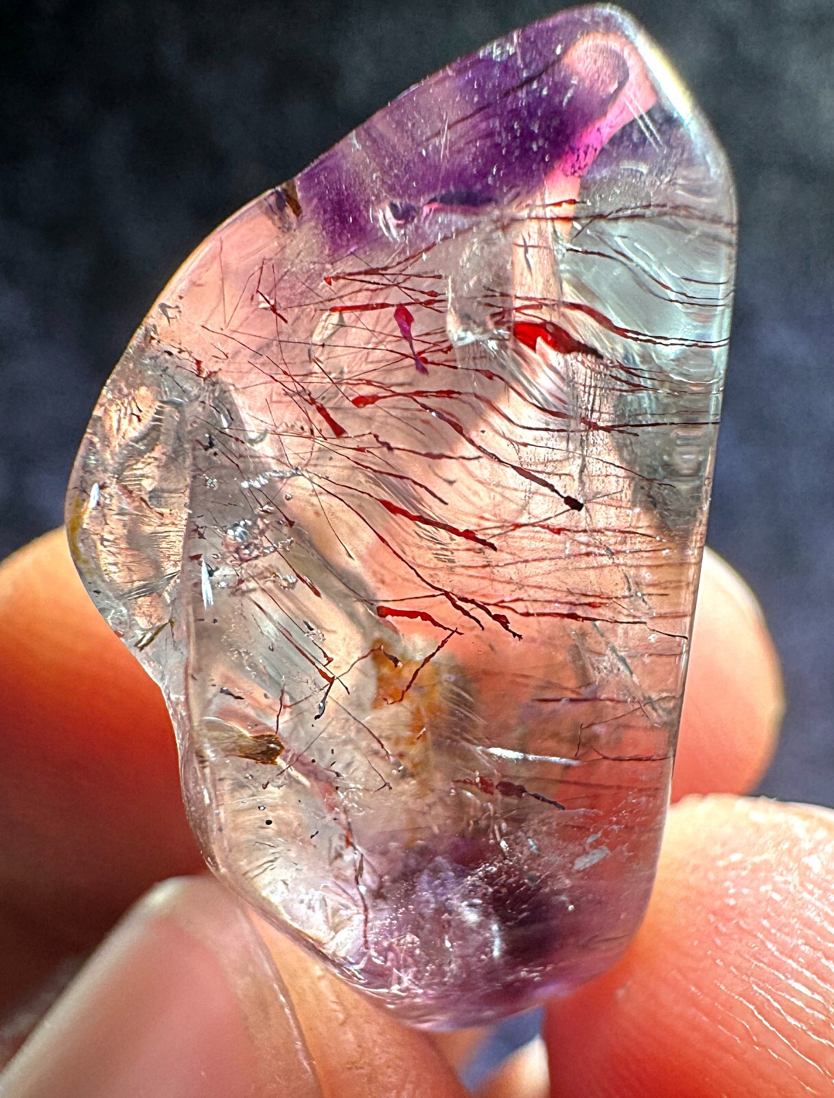 24ct Rare NATURAL Clear rutile Crystal Polished