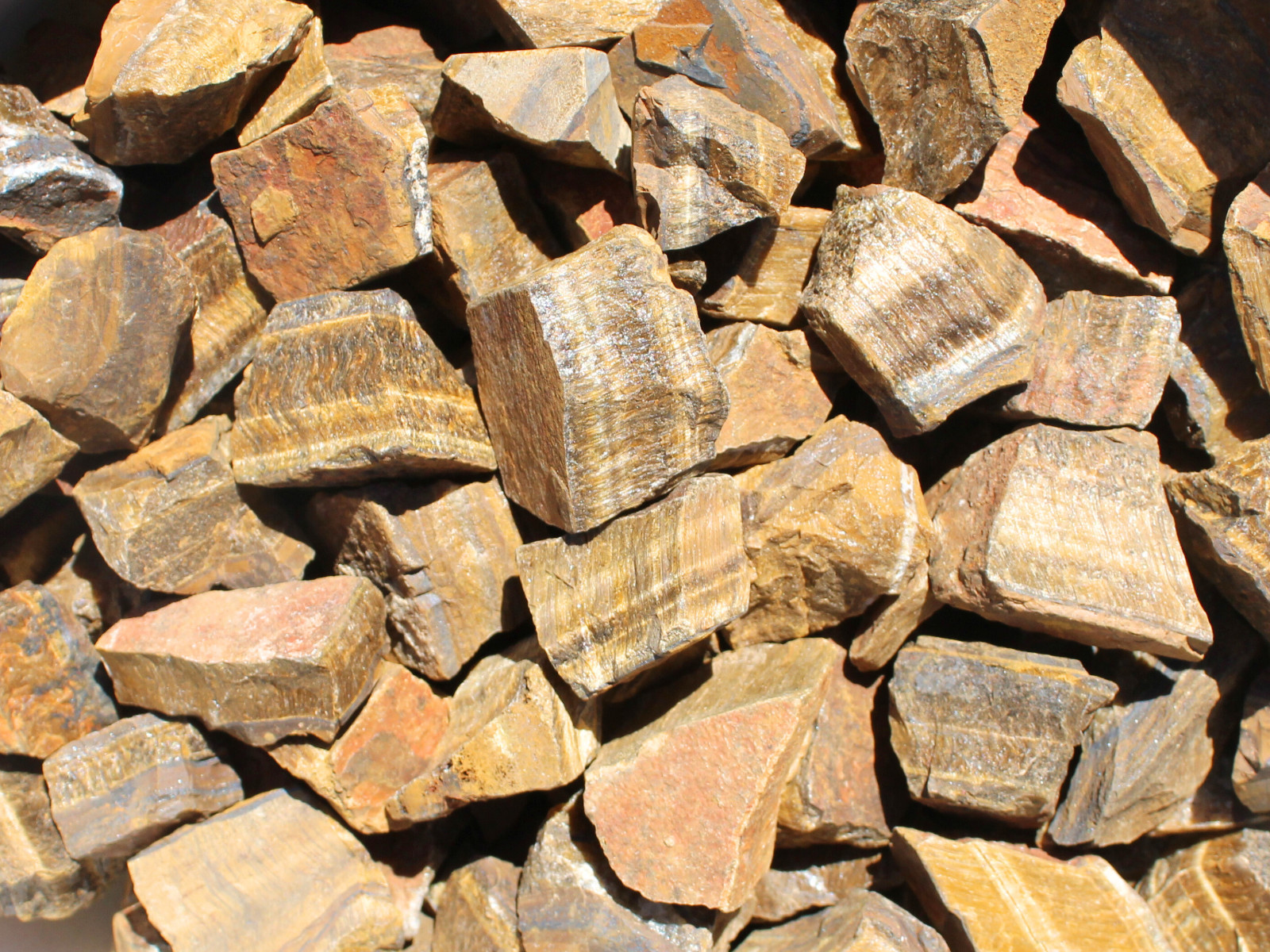 Gold Tiger’s Eye – Rough Rocks for Tumbling – Bulk Wholesale 1LB options