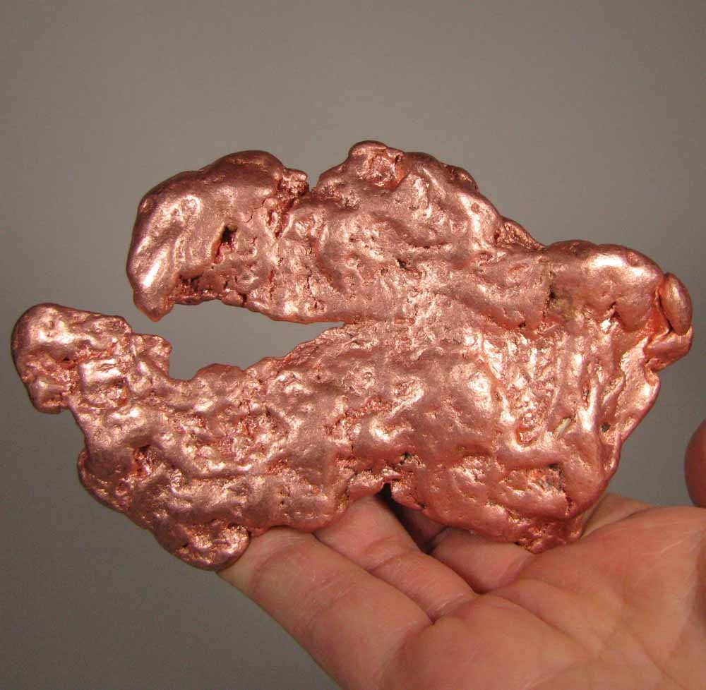 5.3″ NATIVE COPPER NUGGET – Keweenaw Peninsula, Michigan – 1.2 lbs.