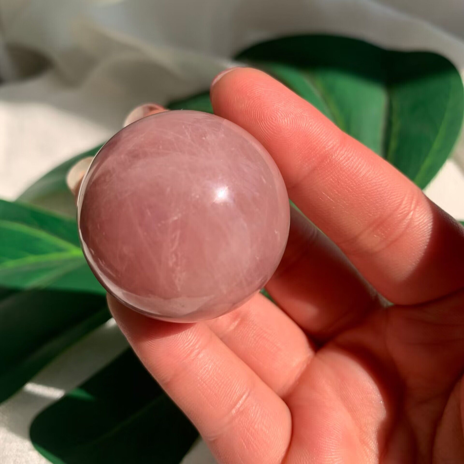 36mm 70g Lavender Rose Quartz Sphere Ball Crystal Love Energy Natural Healing