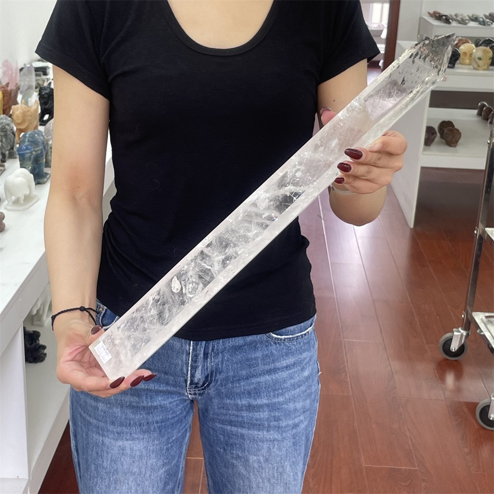 5.1LB 20.2″ Natural A+++ Clear Quartz Obelisk Tower Crystal Decor Reiki Heal