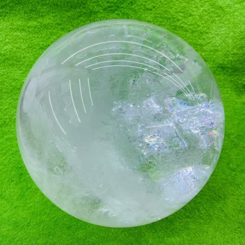 32.56lb Large Natural Clear Quartz Sphere White Crystal Ball Healing + Stand