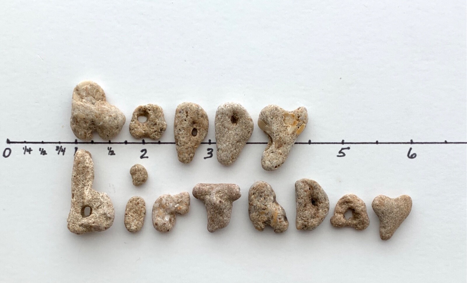 HAPPY BIRTHDAY Beach Stones Natural Rocks Natural Letter Shaped Sign Text hag US