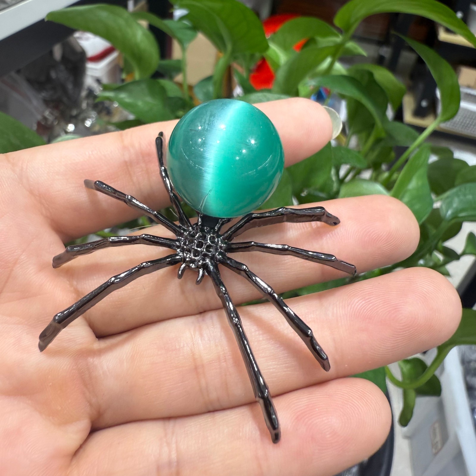 1pc Natural unknown Spider Skull Quartz Crystal Carved Reiki Healing