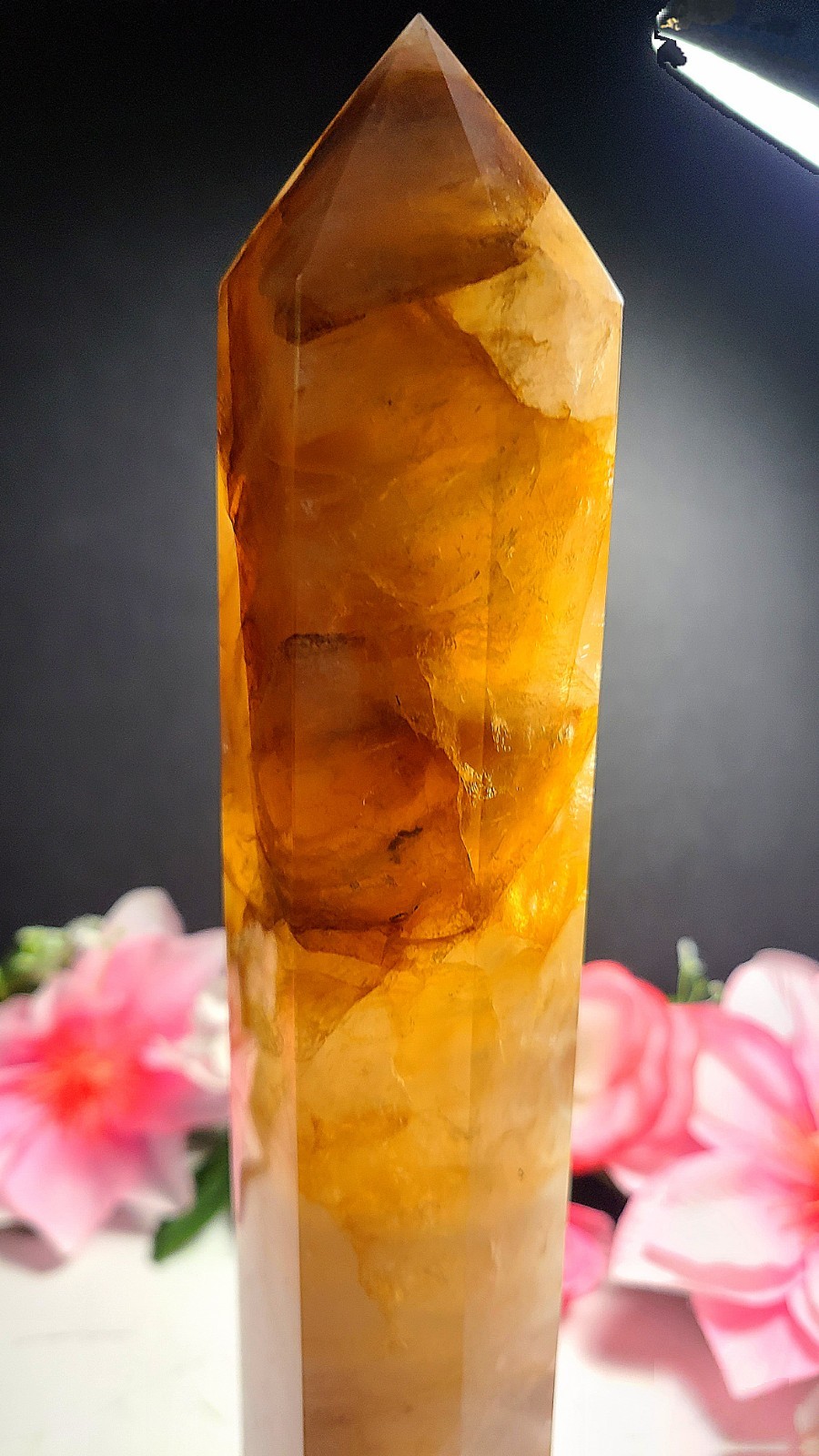 XXX Large 10″ 958g 2.2lb A+ Golden Healer Quartz Tower Generator Wealth Crystal
