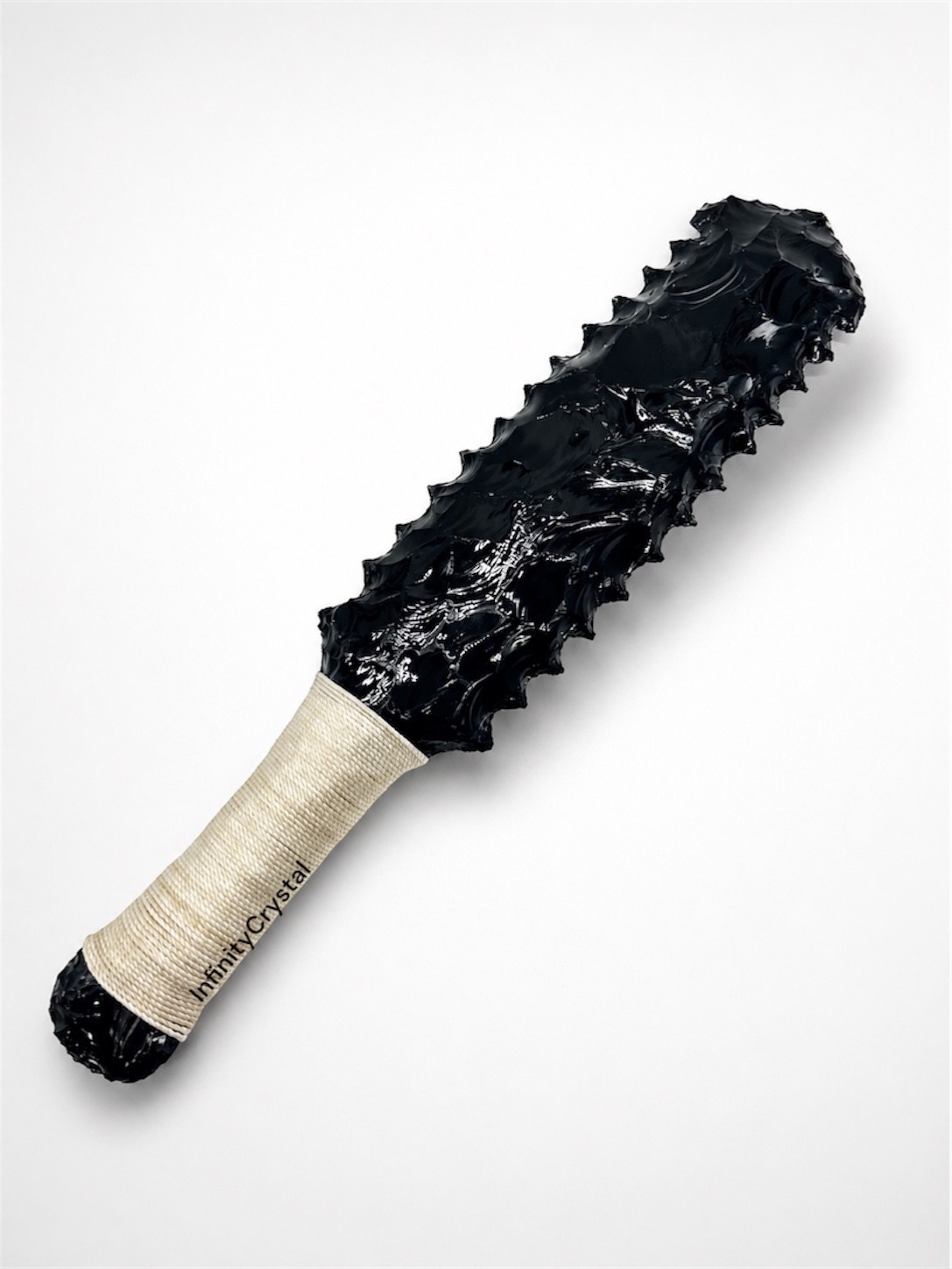 12” Black Obsidian Macuahuitl Aztec Sword Replica Handmade Tribal Warrior Knife.