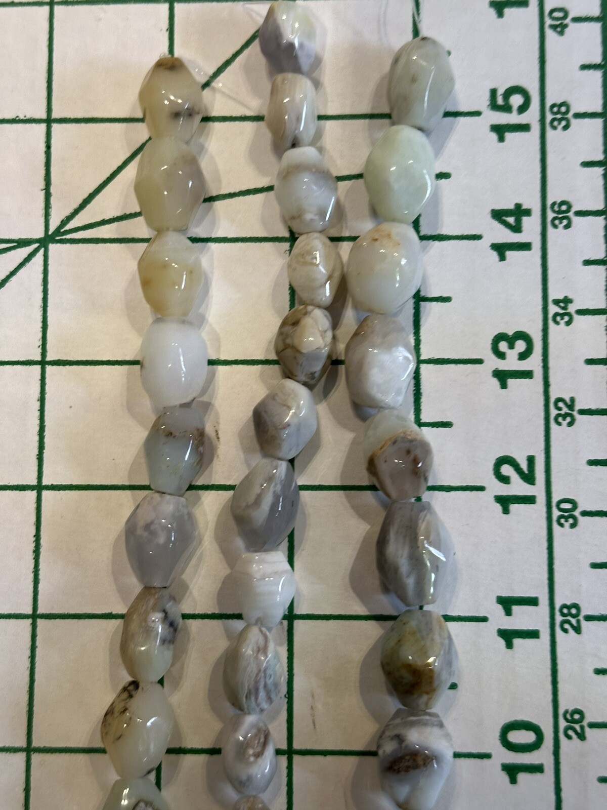 LOT 3 Polished 15” Agate Stones Strands Brown Green White Grey Mixed Colors READ