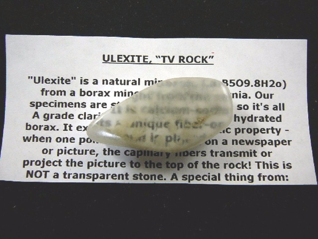 (r33-28) 1-5/8″ Ulexite stone Mineral TV rock Boron, CA from borax mine specimen