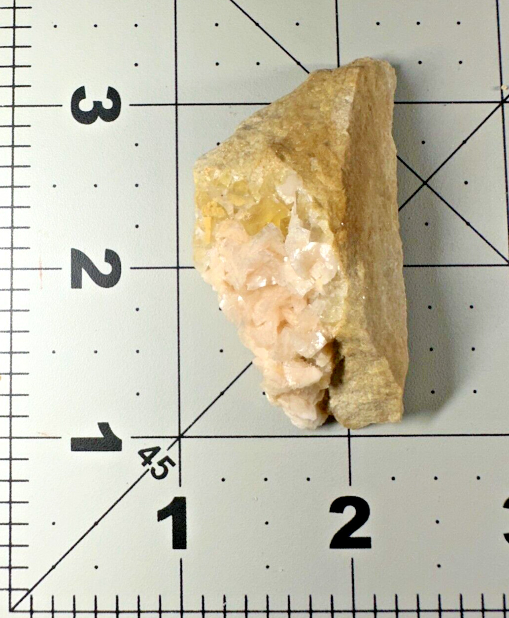 ➤2-1/2″ Phosfluorescent YELLOW FLUORITE /PINK DOLOMITE Corydon Indiana VIDEO➤514
