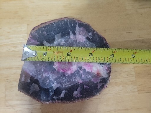 Cut Polished Dyed Pink Agate Geode