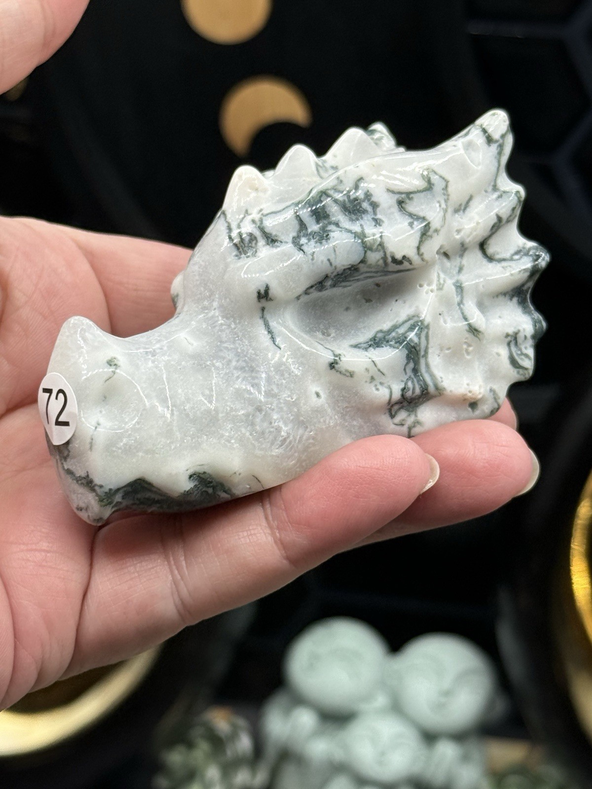 Natural Tree Agate Dragon Head Skull Good size Great price Free ship & gift