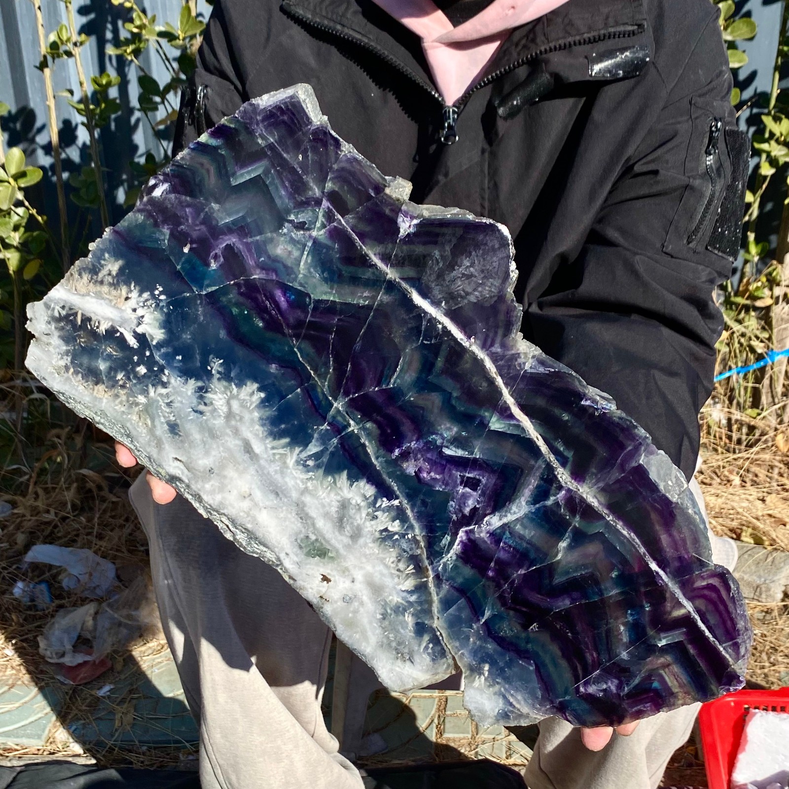 10.8LB Natural beautiful Rainbow Fluorite Crystal flake original stone specimen