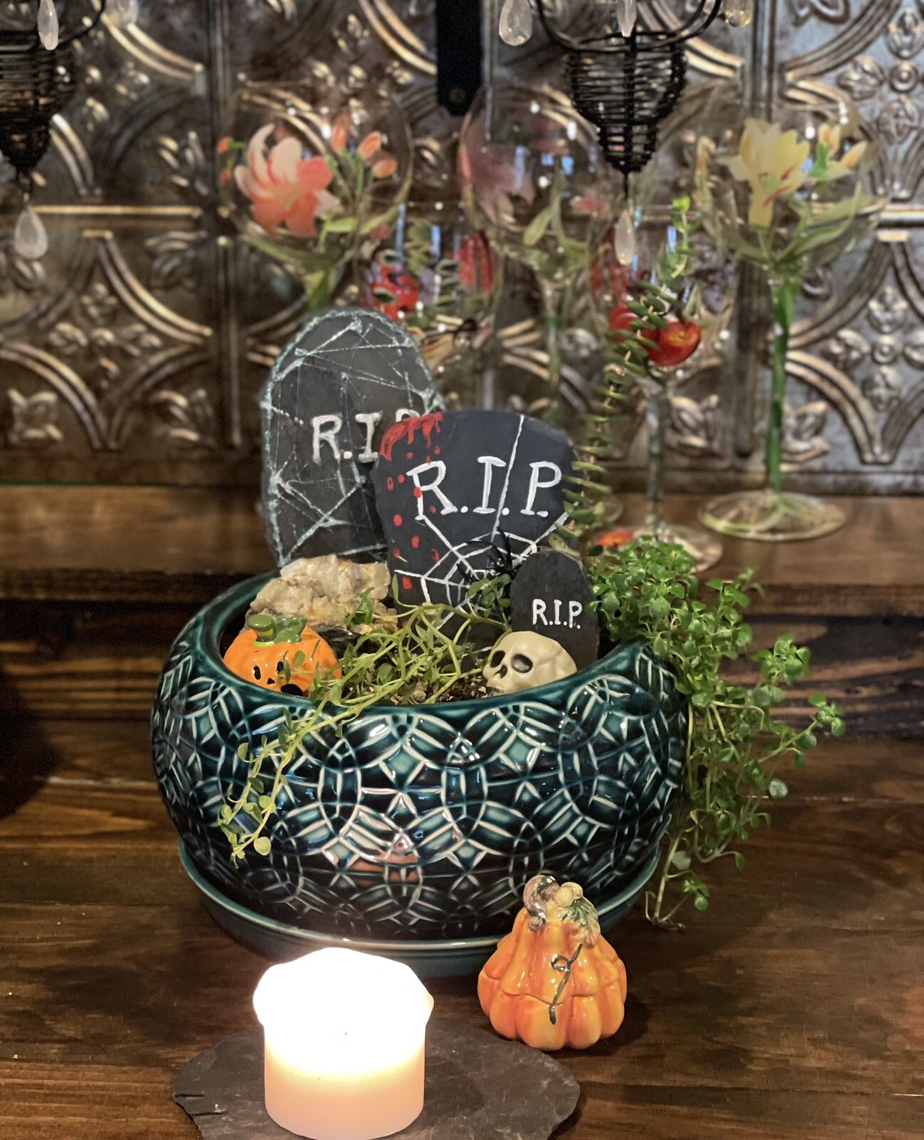 Halloween Crafts! Three Small Slate Tombstones For Kids Crafts And Decor