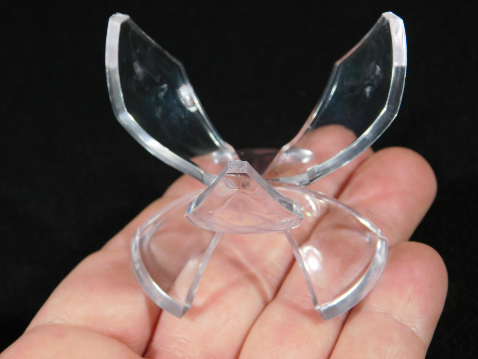 Display Stand TULIP Design Three Prong Medium Size Clear Lucite
