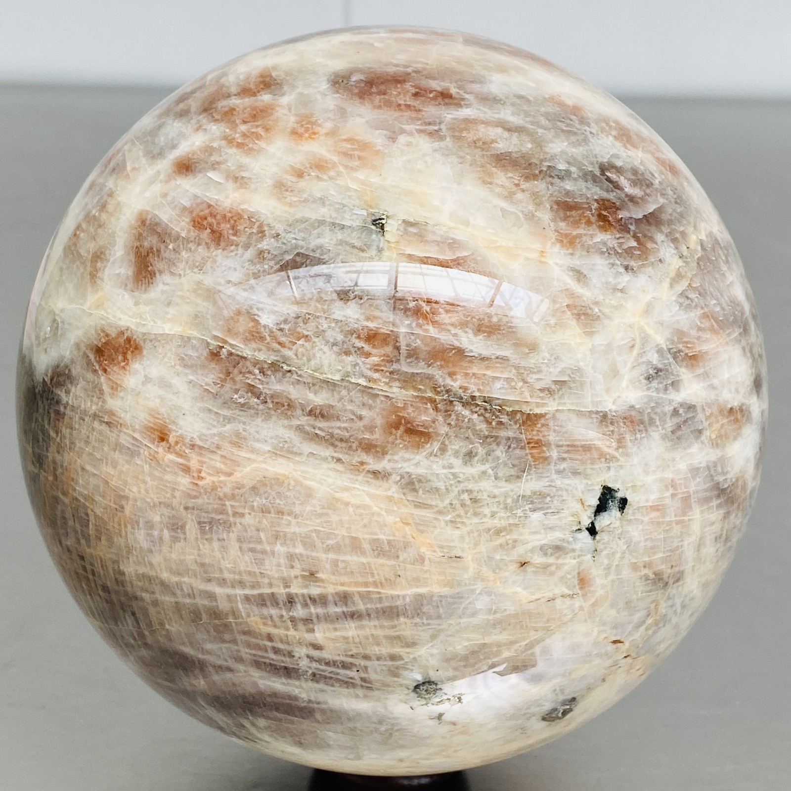 Natural Gray moonstone sphere quartz Crystal ball Healing 3720G (8.2LB)