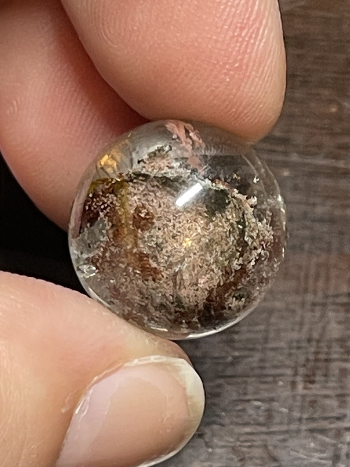 Garden Scenic Quartz with Rainbows Mini Sphere Ball Orb Marble 16.5mm 5g