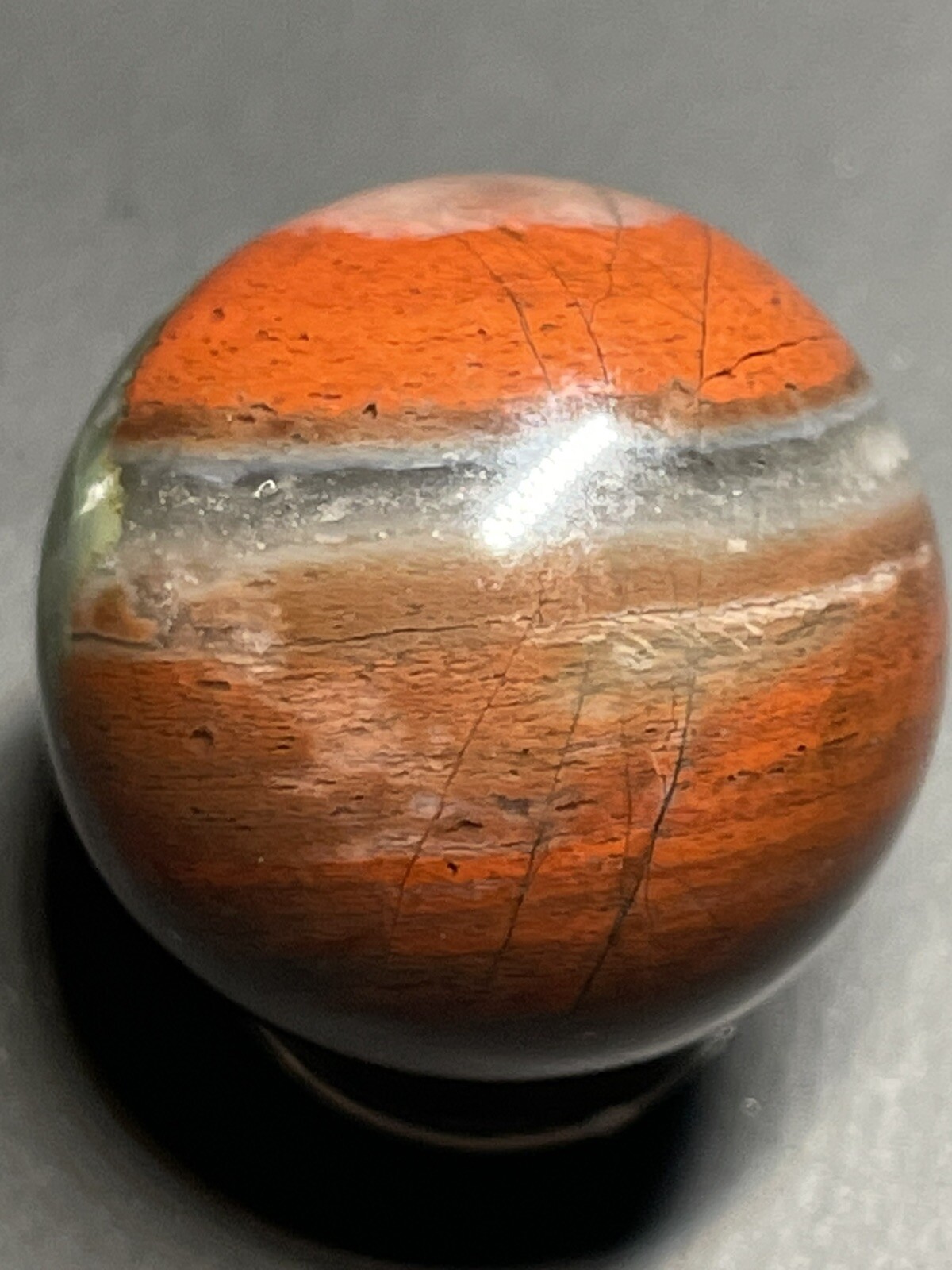 African Bloodstone Mini Sphere Orb Ball Marble 23.8mm 19g