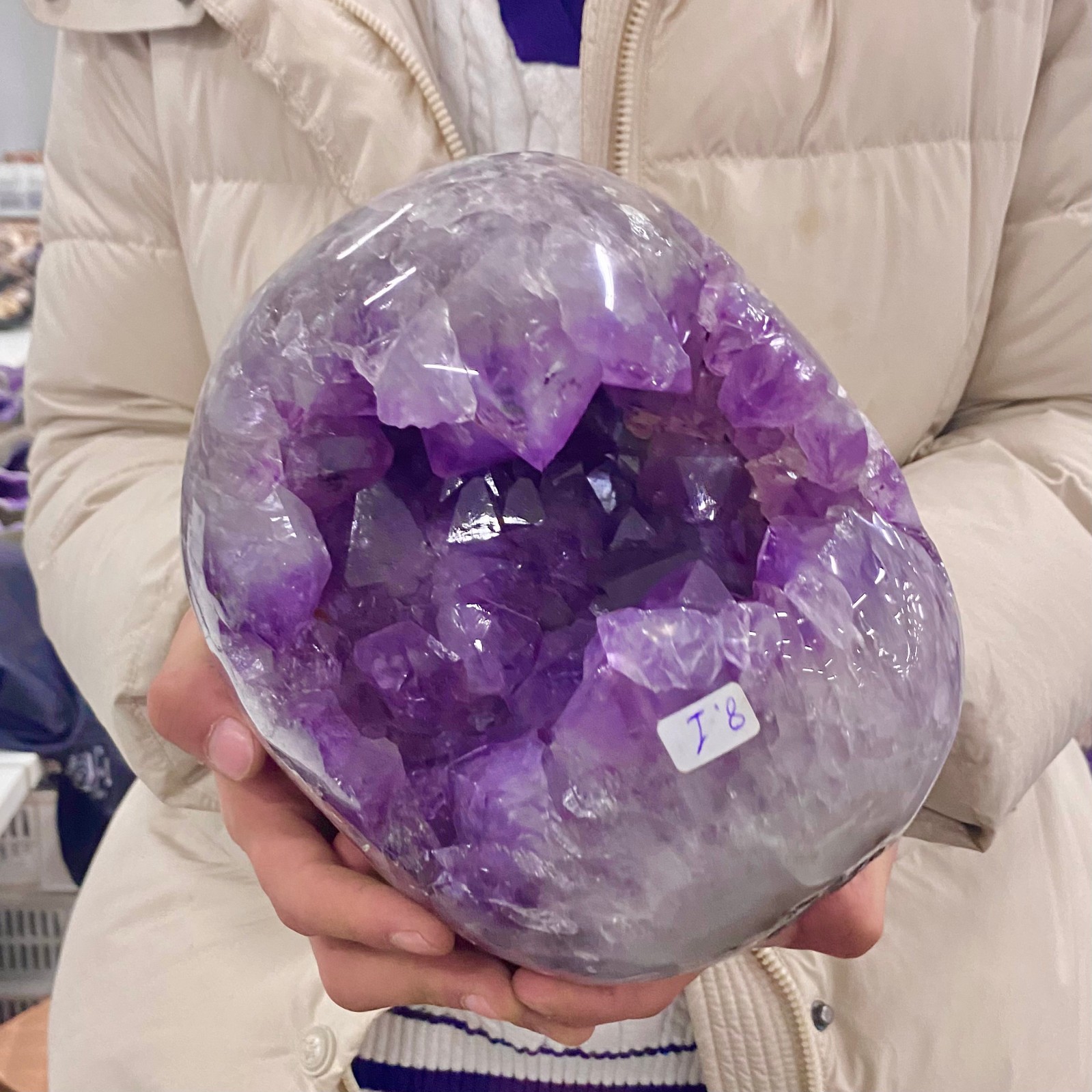 17.85LB Natural Amethyst geode quartz cluster crystal specimen Healing.