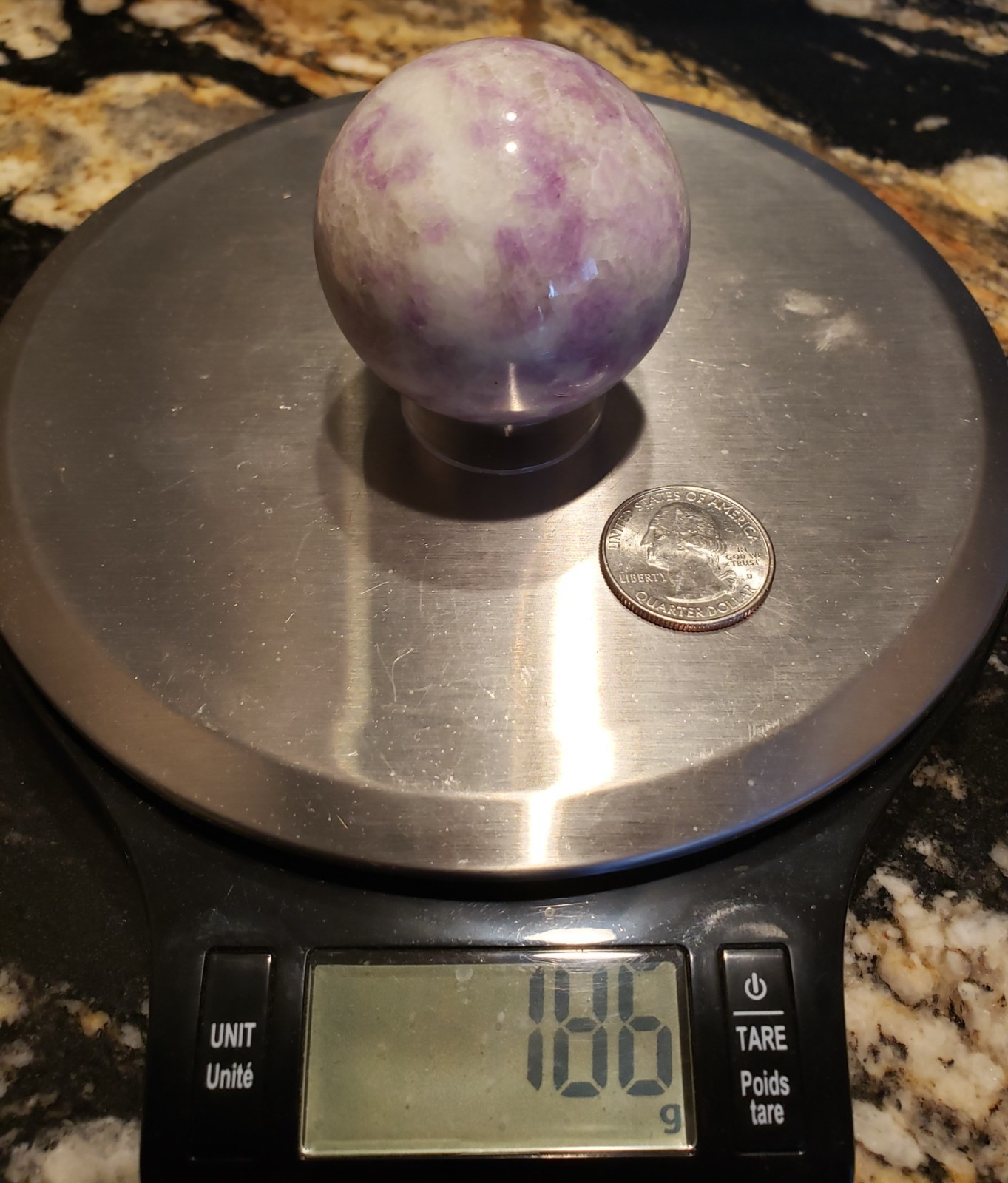 1.95″ Hackmanite Mineral Sphere Orb Ball STRONG UV, 186g or 6.56 oz