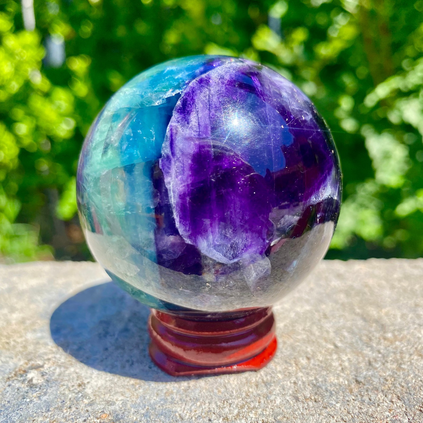 304G natural Green fluorite ball quartz crystal Sphere Reiki energy healing
