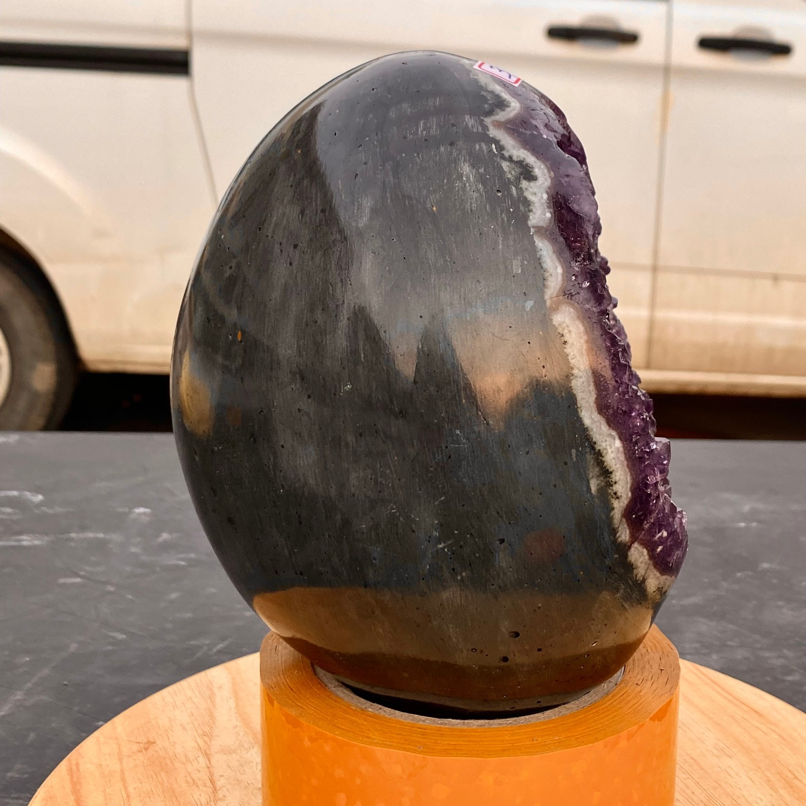 6.83LB Large Natural amethyst Dinosaur egg Quartz Crystal specimen healing