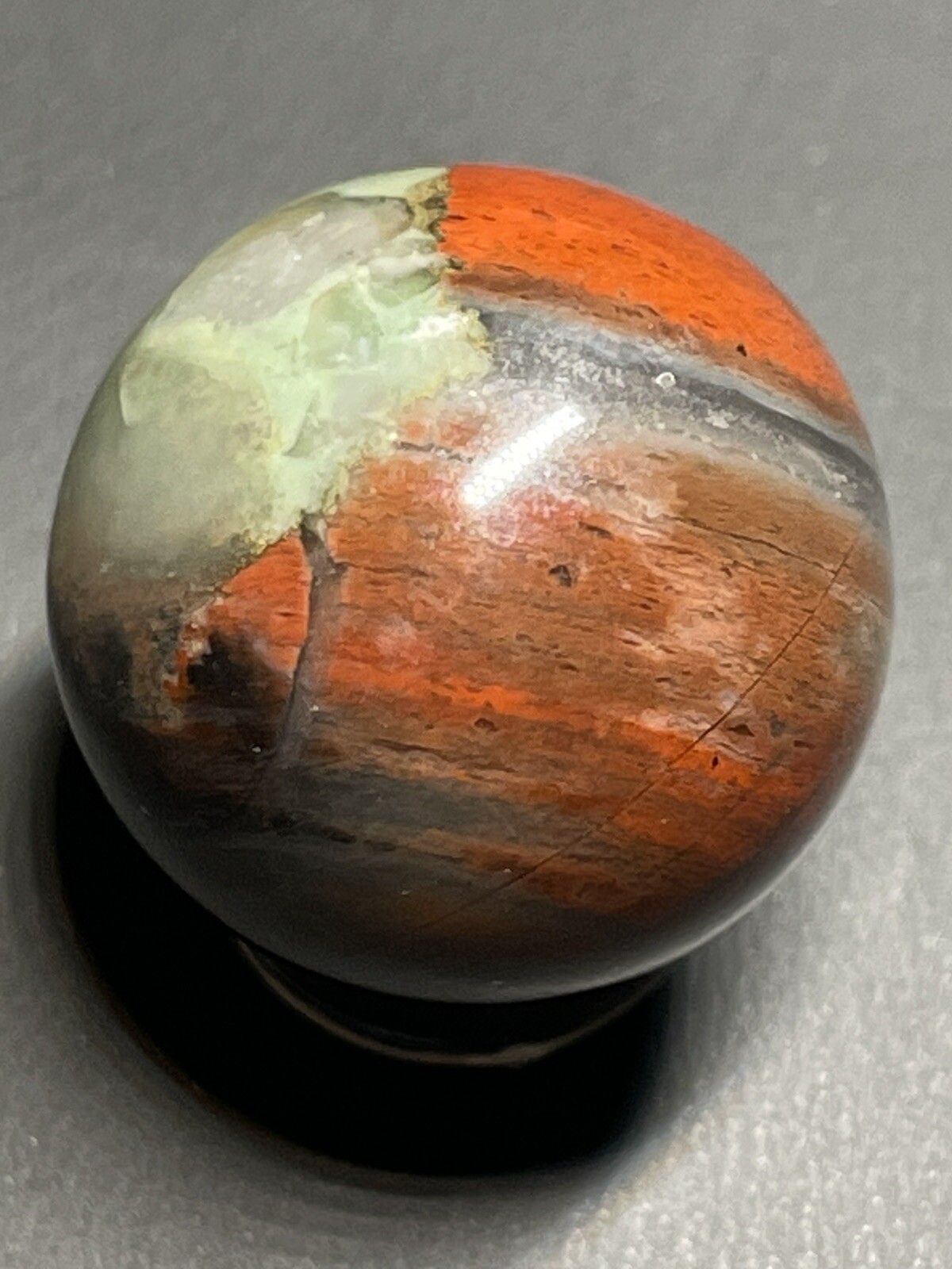 African Bloodstone Mini Sphere Orb Ball Marble 23.8mm 19g
