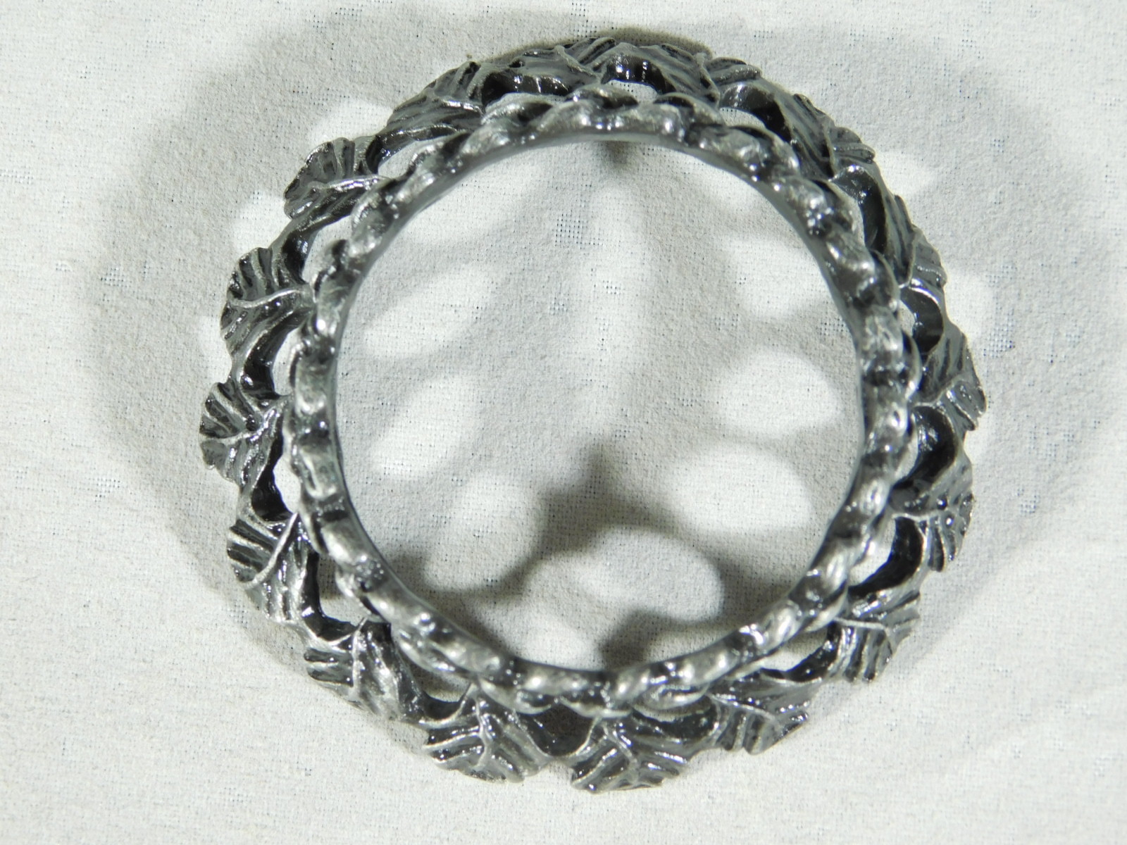 Sphere Display Stand LEAF Design Pewter Color Small Size