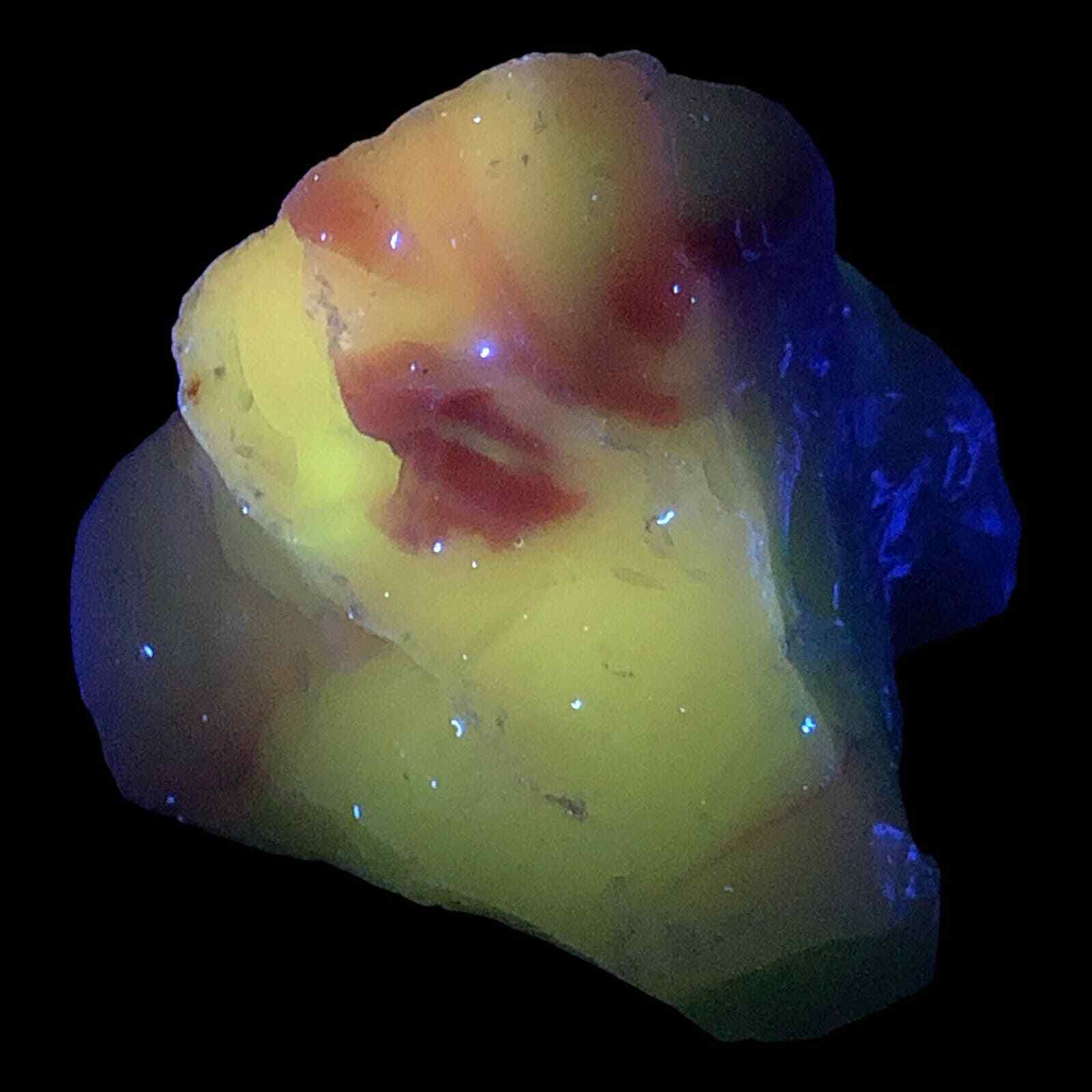 Jadeite Lime Pink Infused Art Glass Cullet Glowing Opaque Uranium Slag #4GX95