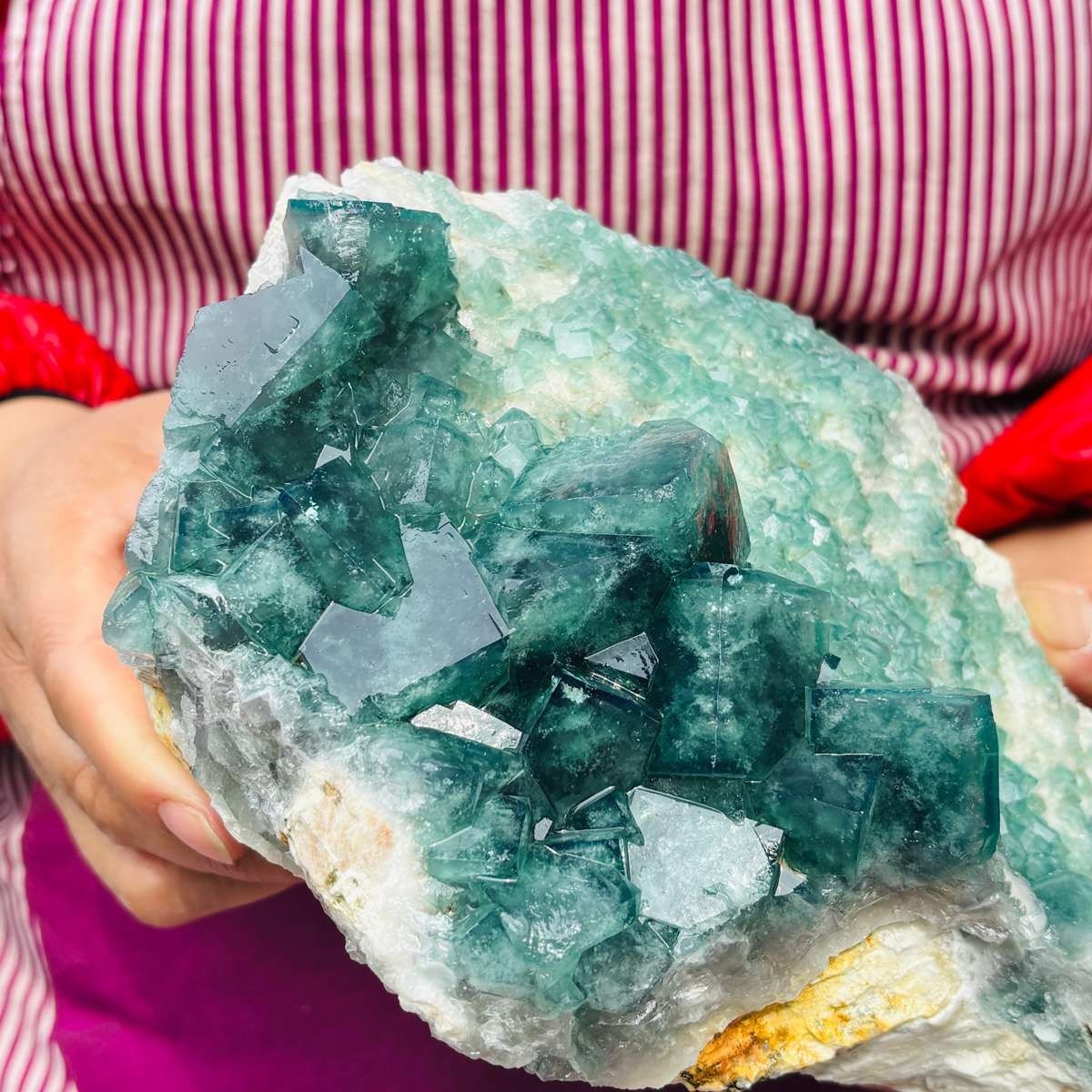 5.25 LB Large Natural Green Fluorite Crystal Cluster Healing Specimen 4156