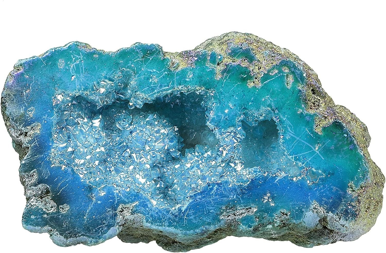 Elegant Quartz Geode Cluster with Velvet Bag – Perfect Gift for Crystal Lovers