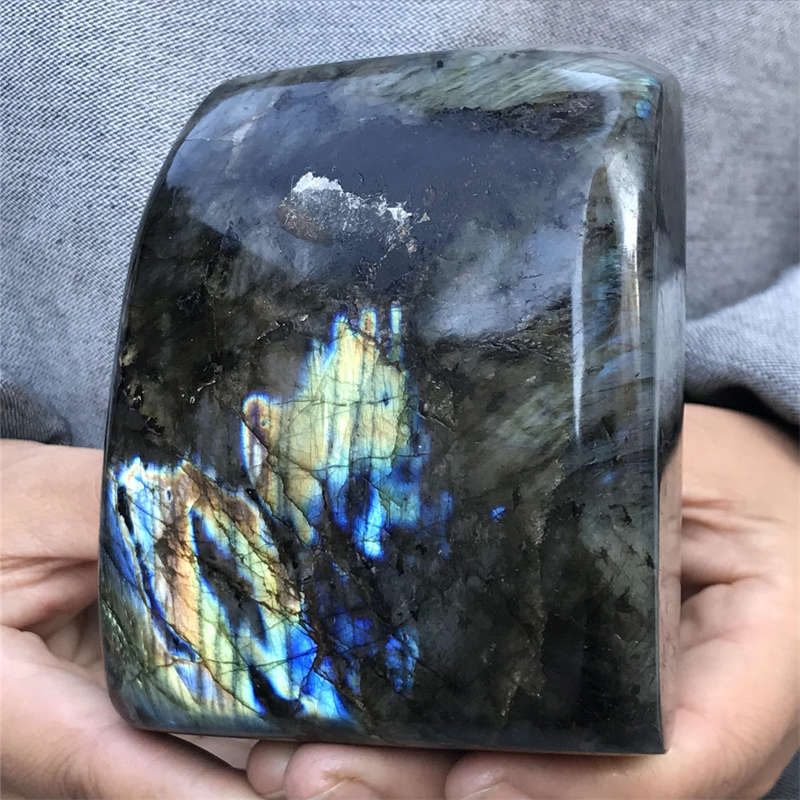 890g Natural Labradorite Quartz Crystal Spectrolite Mineral Reiki healing