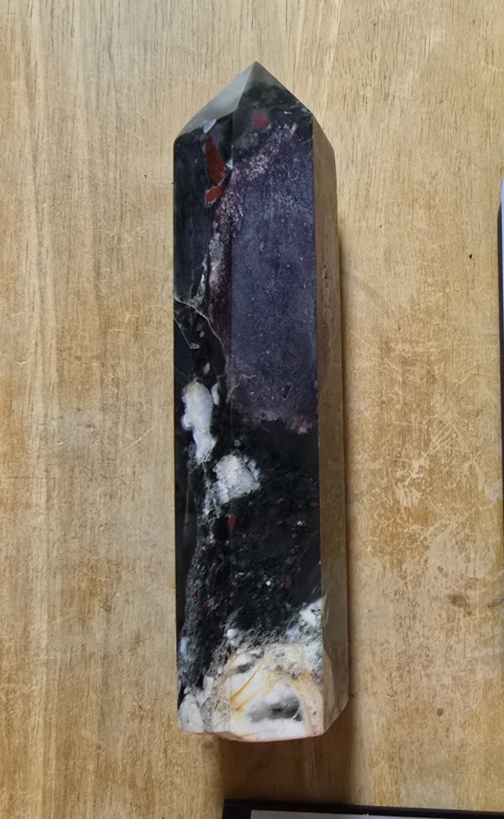 African Bloodstone Crystal/Stone Point Tower Obelisk 1 Lbs 5.2 Oz