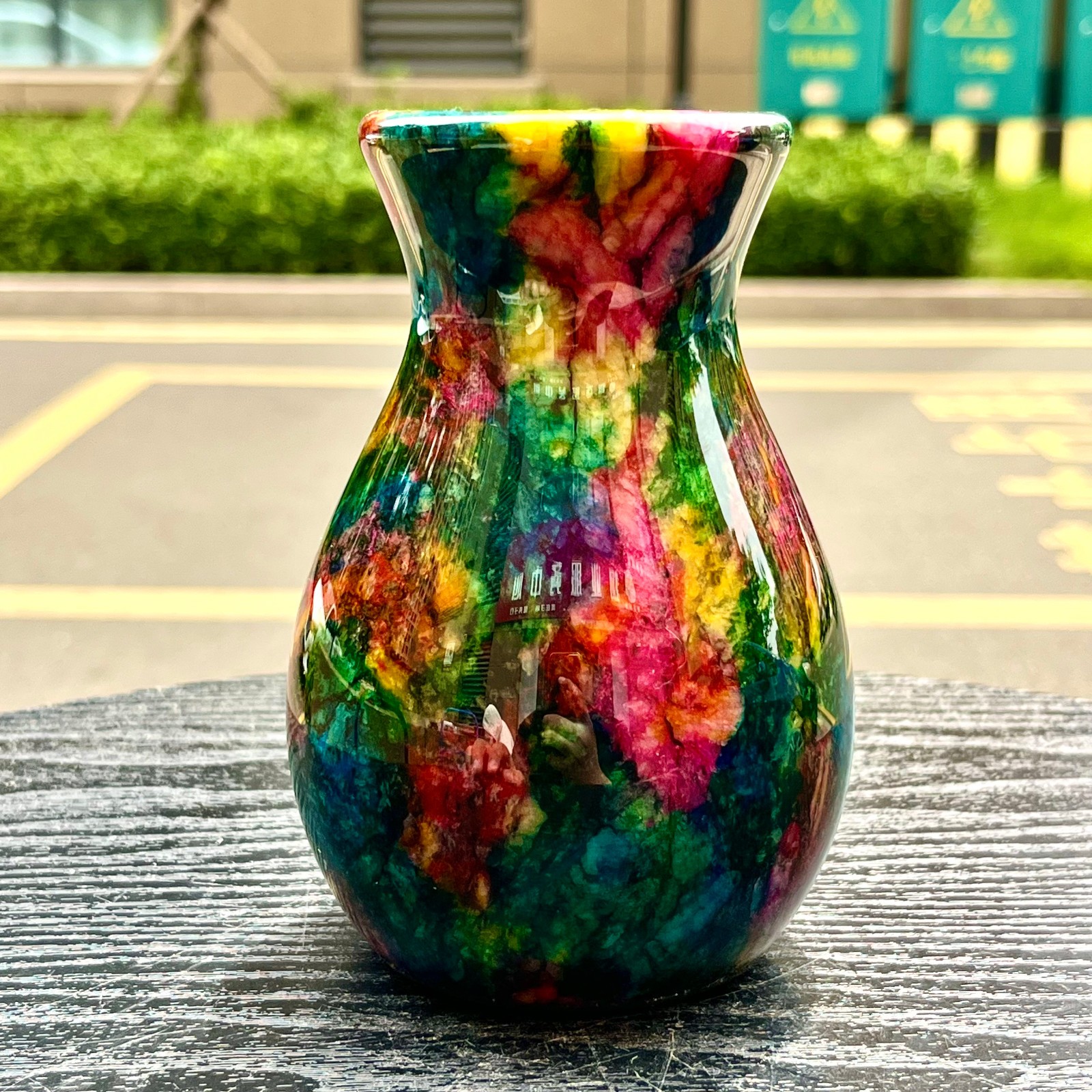 1.08LB Natural “Seven Colors Jade” vase specimen -Taiwan China