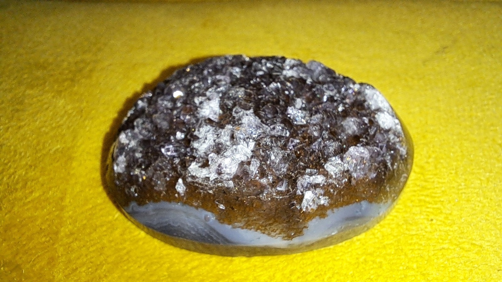Oval Drusy Agate Stunning Black Geode Sparkling Gemstone Druzy 48mm