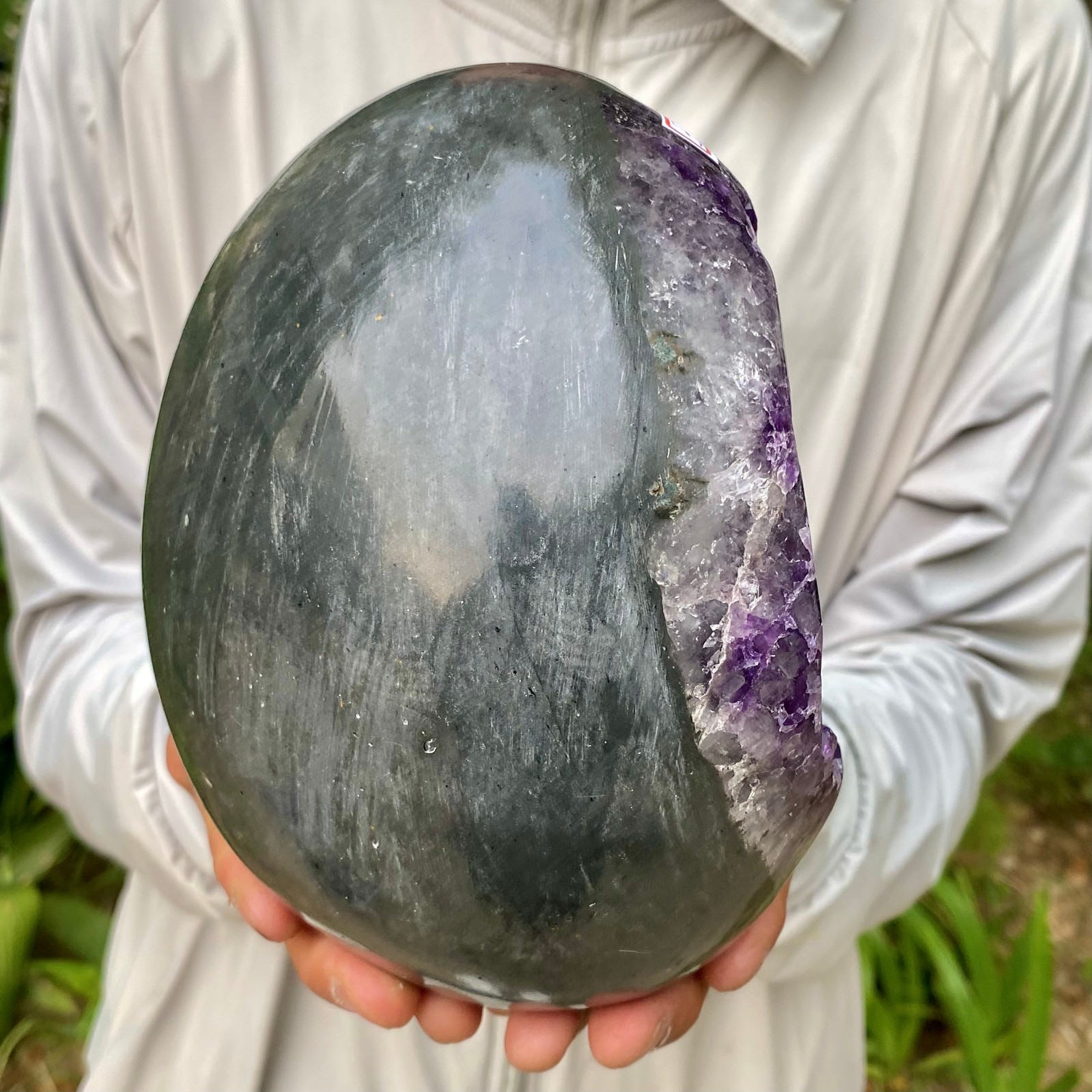 6.81LB High quality Natural Amethyst geode quartz crystal Dinosaur egg healing