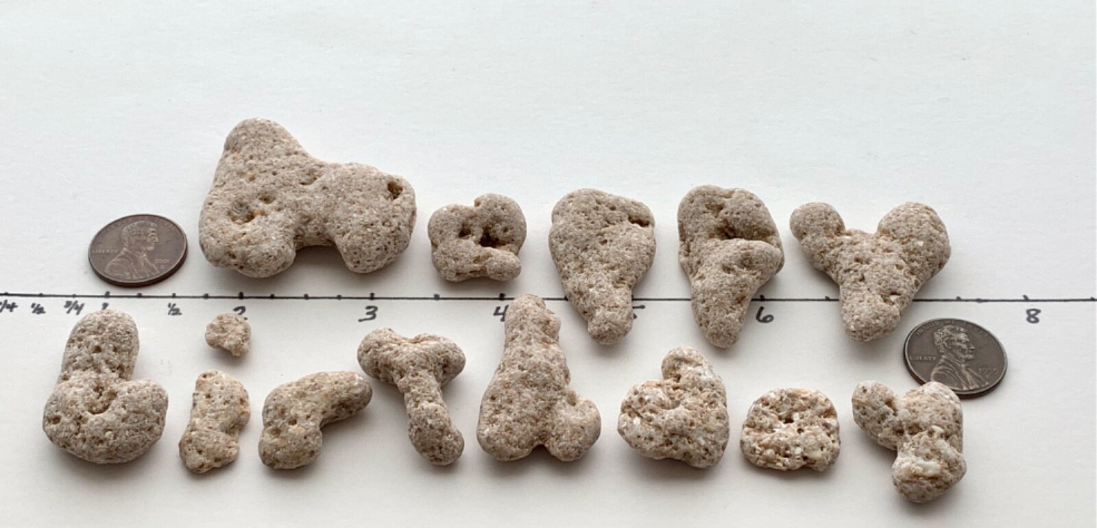 HAPPY BIRTHDAY Beach Stones Letter Rocks Natural Shaped Word Sign Text gift hag