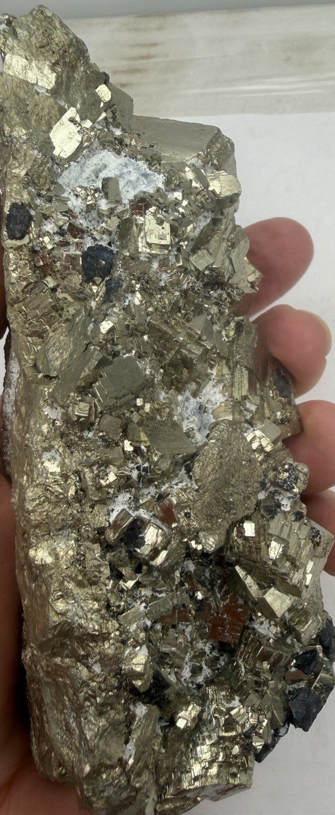 Awesome Large Natural Pyrite Crystal Cluster Peru 2.5+ Pounds 1185 Grams NICE!!