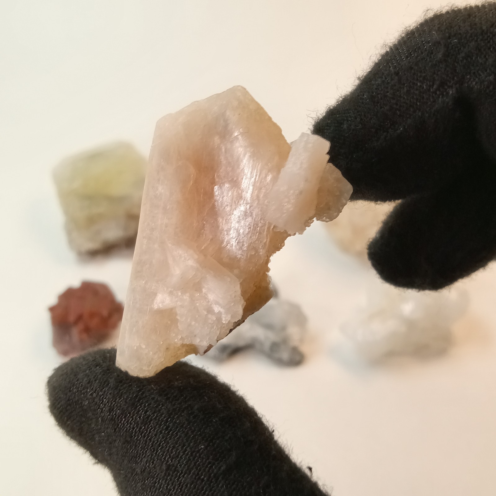 Mixed Mineral Specimen Lot 6pc Stilbite Green Apophyllite Amethyst India I14