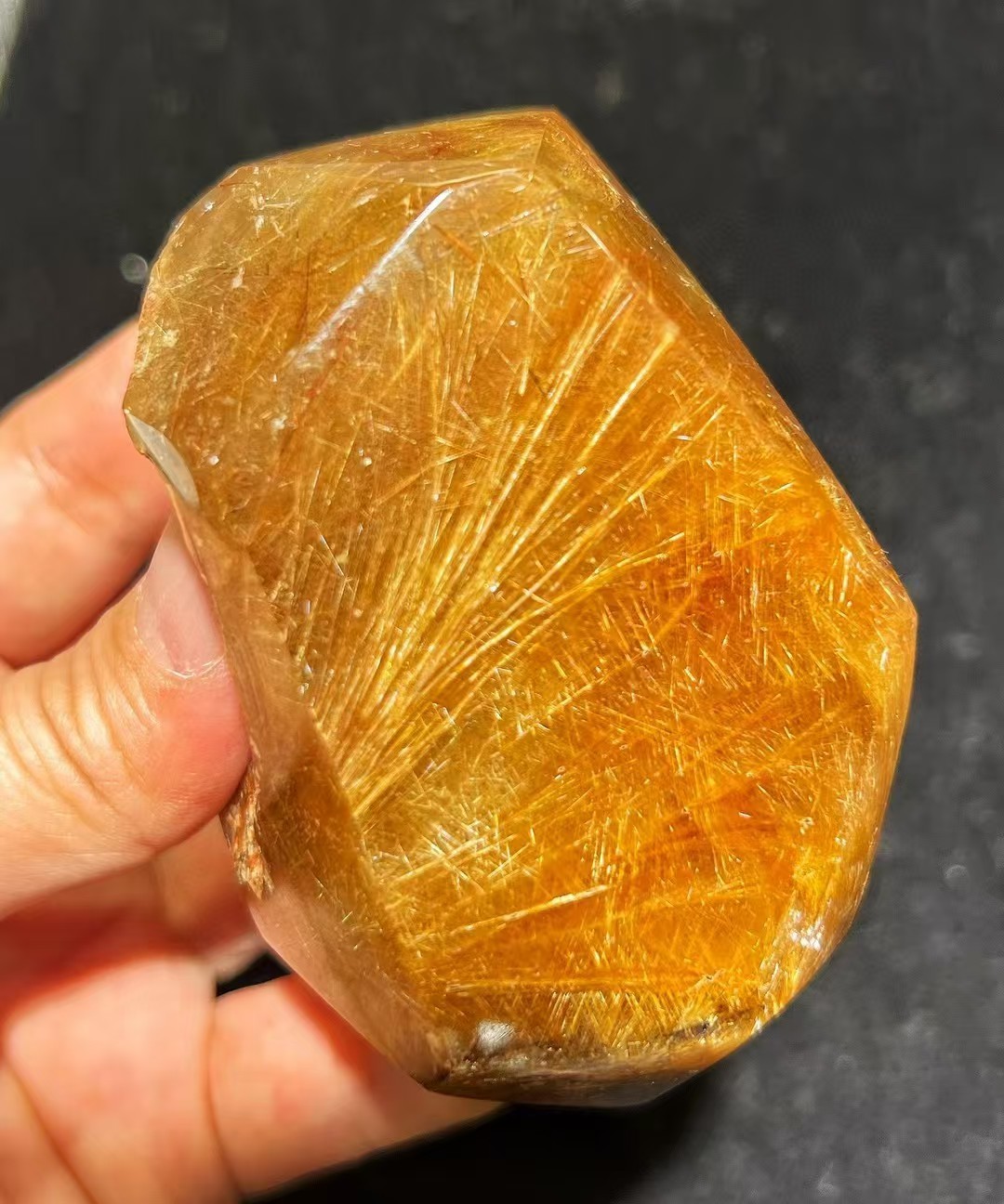 324g TOP Natural Rutilated crystal quartz mineral specimen reiki Decor+stand