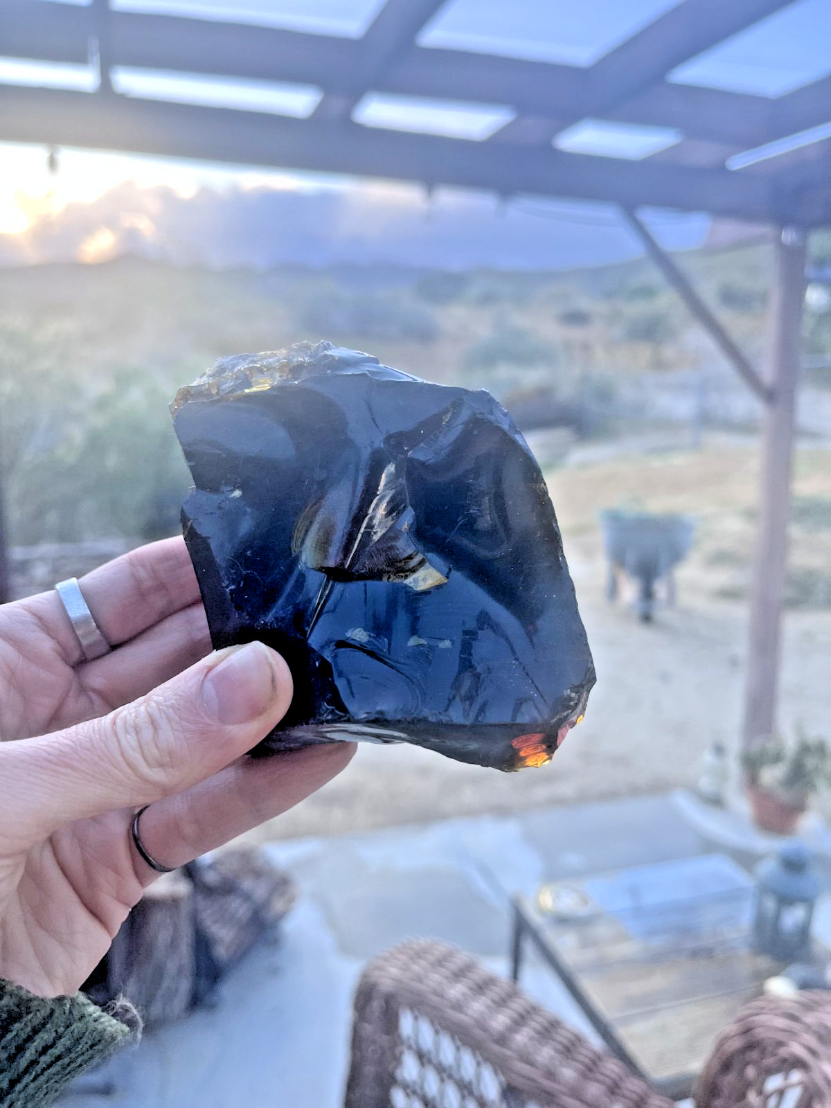 Large Natural Fire Obsidian – Deep Red Fire – 3.75” – Gifted as Glass Buttes