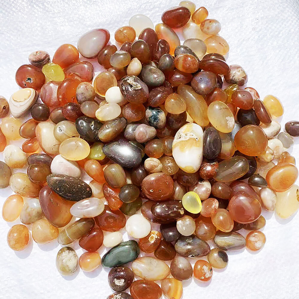 100g Natural Tumbled Crystals Mix Polished Agates Gemstones Healing Stones Decor