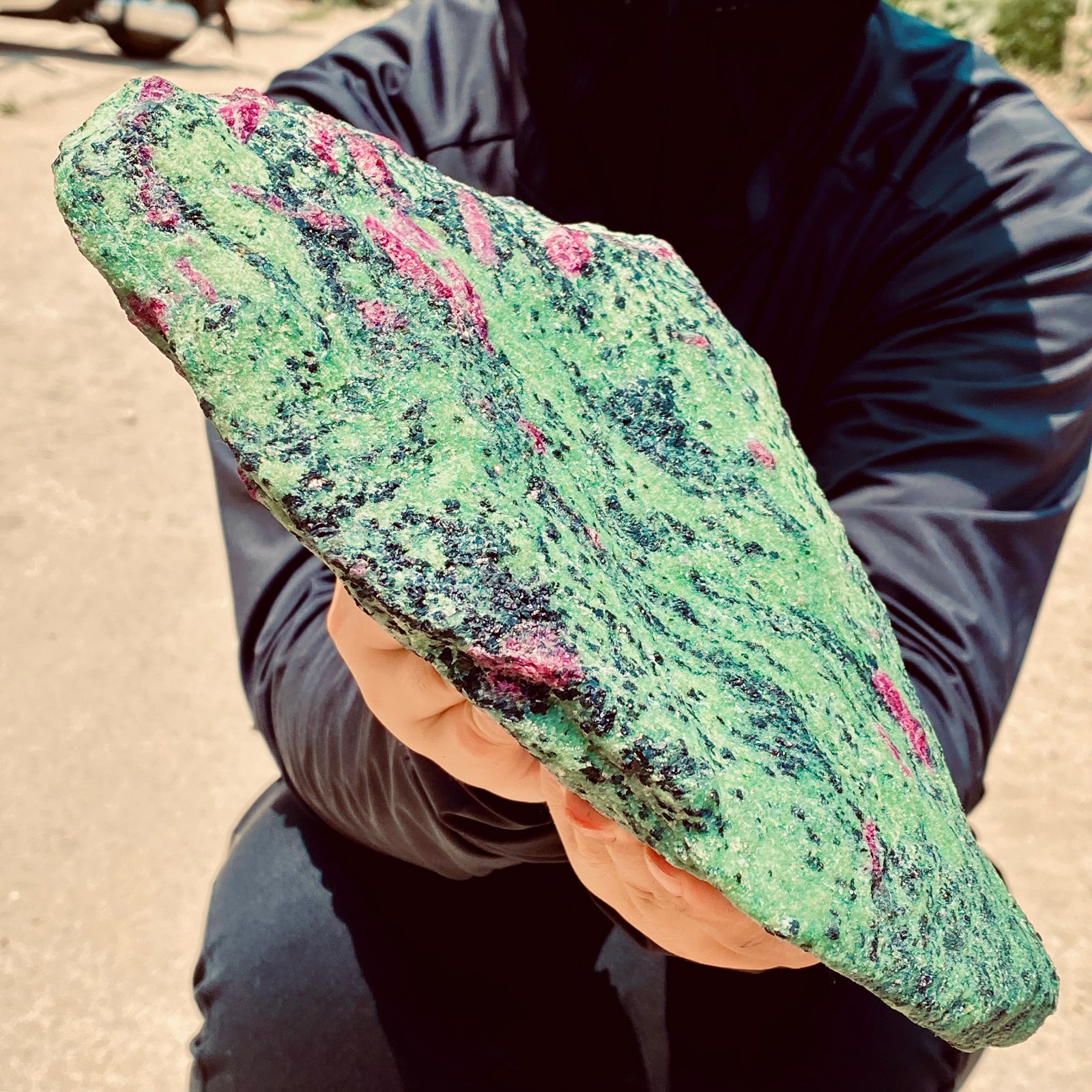 6.72LB Natural red and green treasure Quartz Crystal Rough Gemstone Specimen