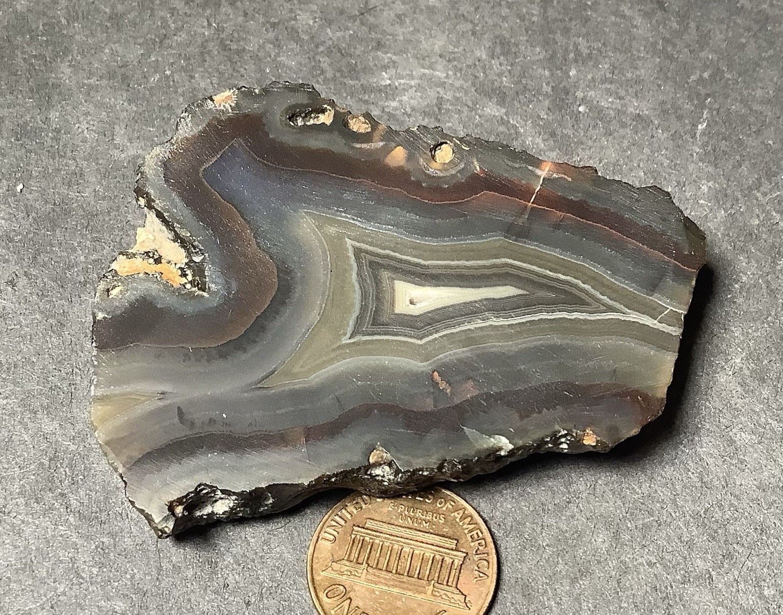 Black Turkish Agate Specimen Face Polished 40x55x15mm, 2.0oz #548