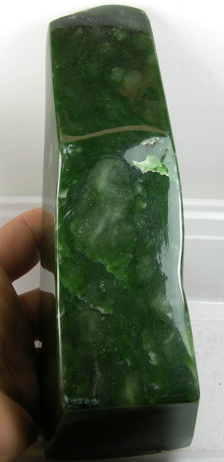 1393g Russia 100% Natural Rough Green Jade Block Specimen 3 lb 1 1/8 oz 180mm