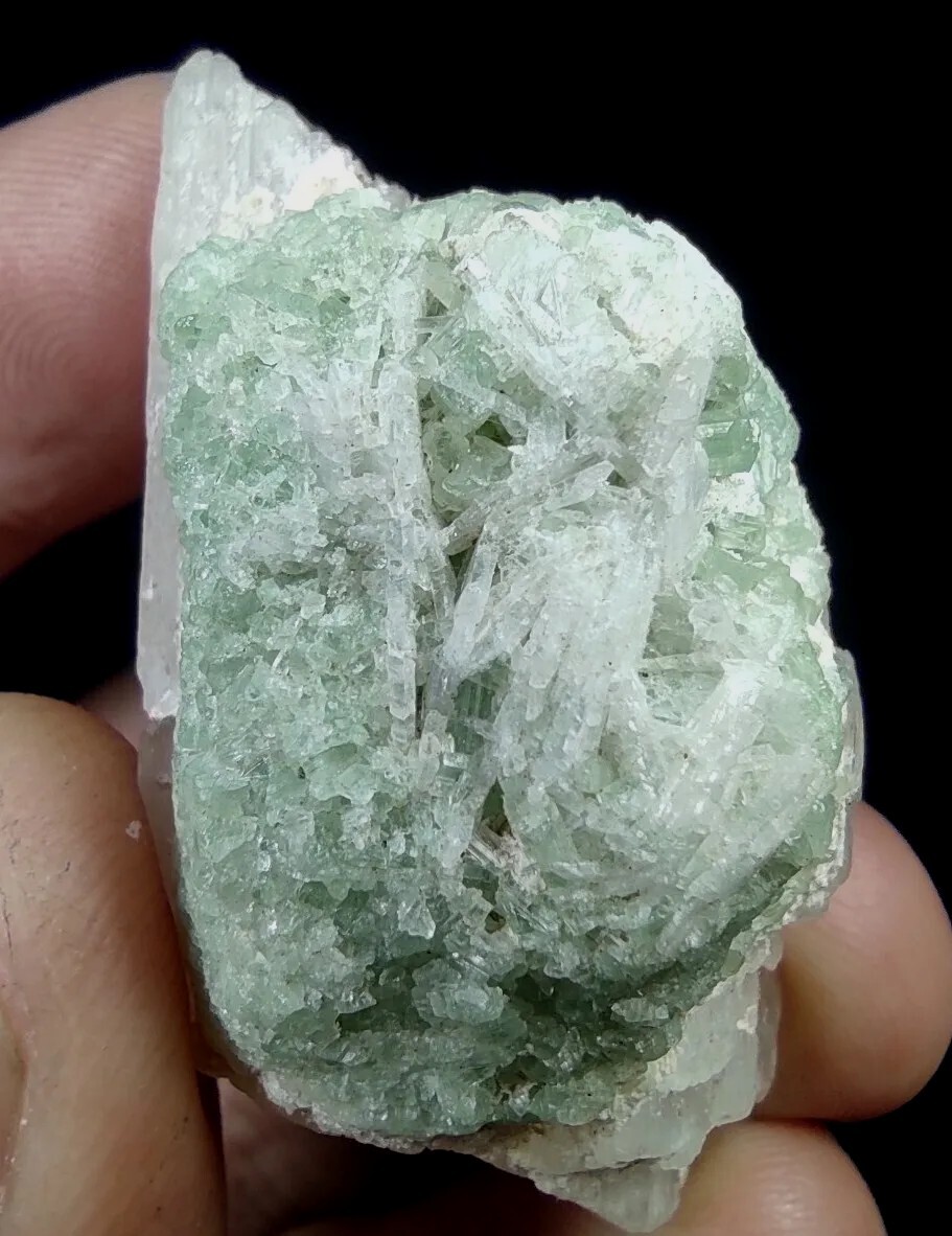 Aesthetic Tourmaline Crystals With Kunzite Crystal From Afghanistan.