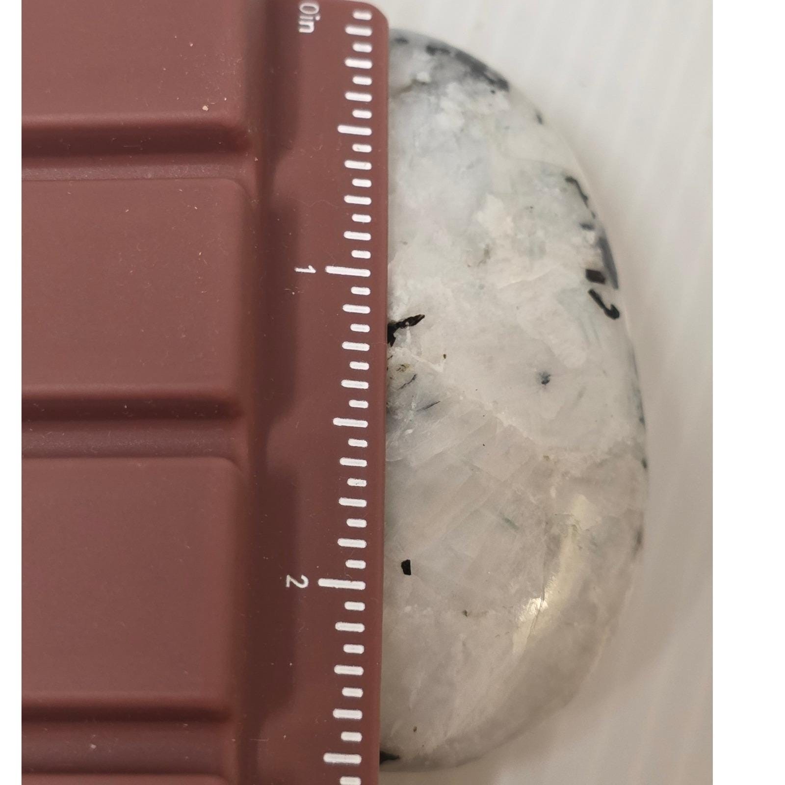 Unbranded Moonstone Palm Stone 2.75in White Black Excellent Specimen