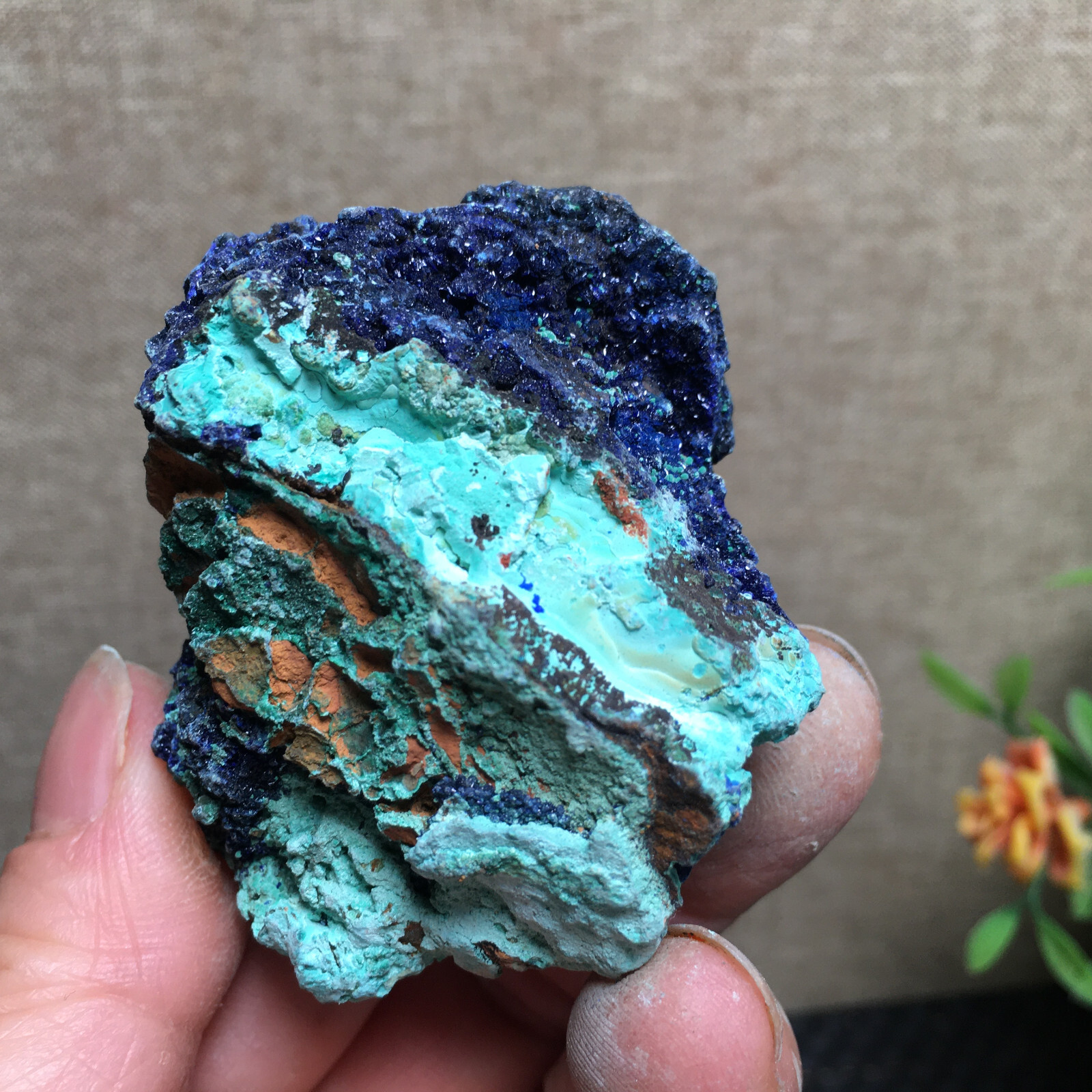 68g Natural Malachite and blue copper ore symbiotic specimens fd139