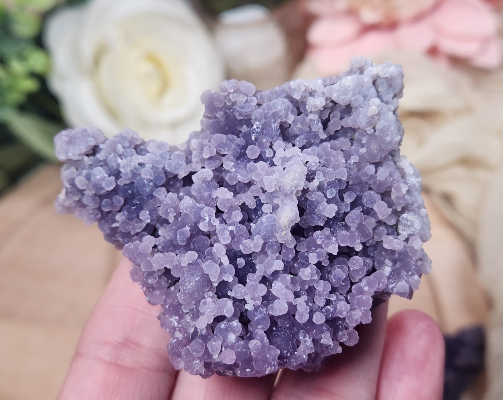 60g Grape Agate Cluster West Sulawesi Indonesia Purple Botryoidal Quartz C