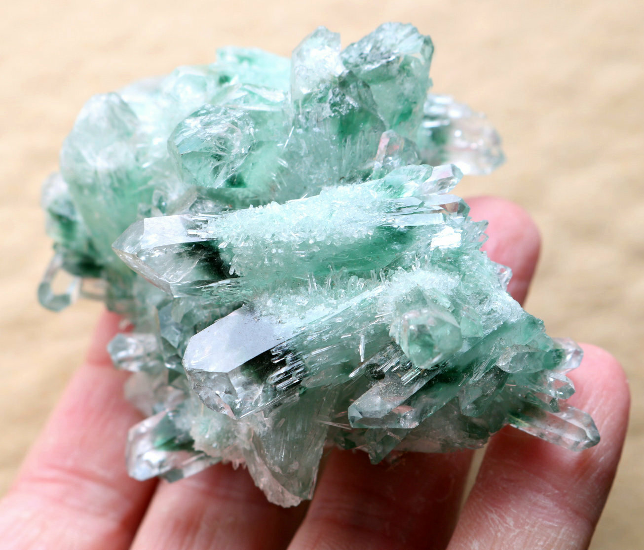 183g New discovery green ghost crystal clusters of mineral samples