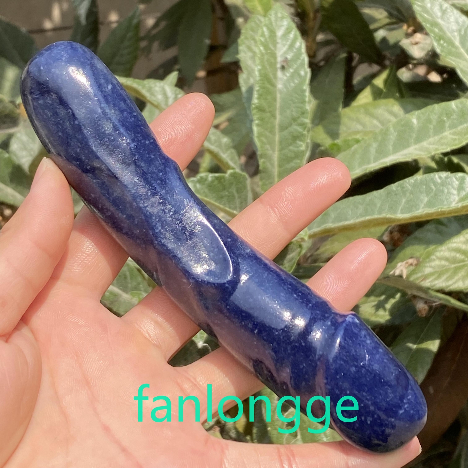 6in Natural blue Aventurine Male Penis Quartz Crystal Skull Massager scrub 1PC